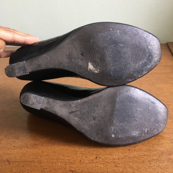 Luisa B Patent Leather wedge heels black Sz 38 - Picture 6 of 8